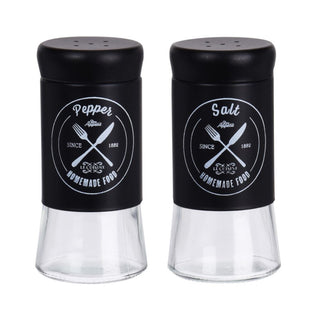 Vintage Style Glass Salt & Pepper Set | 2-Piece Retro Salt & Pepper Shakers