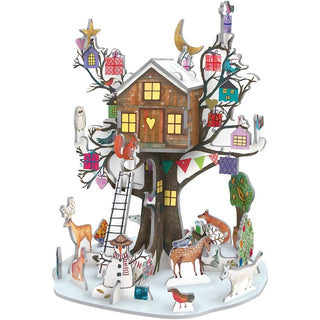 3D Petite Christmas Tree House Advent Calendar, Pop & Slot Woodland Scene
