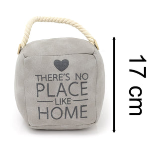 Grey Faux Leather Doorstop Cube | Square Door Stop Weighted Door Stopper -1.8kg