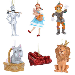 Wizard of Oz Christmas Baubles, Set of 6 Gisela Graham Resin Tree Decorations