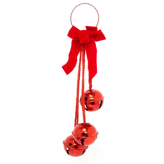 Extra Large Red Christmas Jingle Bells Door Hanger | Christmas Bells Doorhanger Jingle Bell Garland Hanging Decoration | Giant Door Knob Bells Christmas Ornament