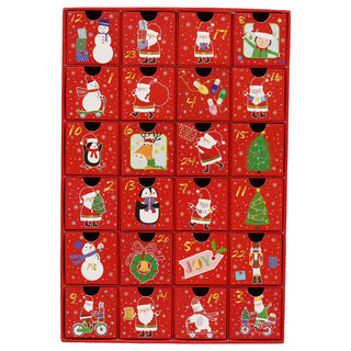 Advent Calendar with Drawers, Red 24 Drawer Fill Your Own Christmas Calendar