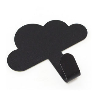 Black Cloud Wall Hook Self-Adhesive Mini Hooks for Children's Bedroom - 7cm