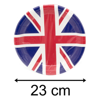 Pack Of 8 Union Jack Party Plates | Set Of 8 Great Britain Union Jack Paper Plates | Queens Platinum Jubilee Party Plates