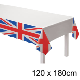 120 x 180cm Great Britain Flag Union Jack Tablecloth Table Cover | Britannia Union Jack Paper Table Cloth | Queens Platinum Jubilee Tablecloth