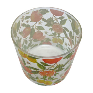 Oranges & Lemons Glass Canister, 850ml Airtight Wooden Lid Storage Jar