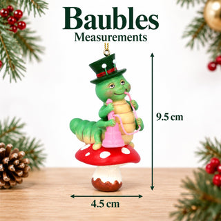 Caterpillar Christmas Tree Decoration, Alice in Wonderland Ornament 9.5cm