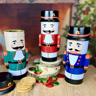 Christmas Nutcracker Storage Tin | 3D Nutcracker Soldier-Shaped Biscuit Tin