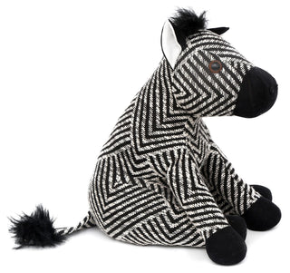 Fabric Black and White Striped Zebra Animal Doorstop ~ Novelty Decorative Door Stop