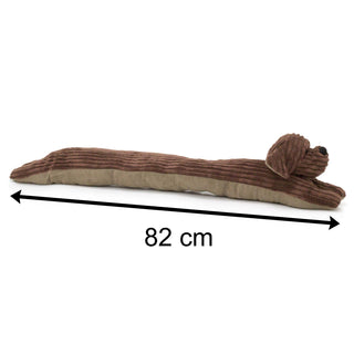 Take Me Home Ribbed Fabric Dog Draught Excluder ~ Chocolate