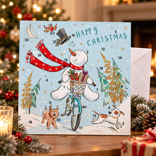 Christmas Fun Advent Calendar, 23cm Snowman Picture Calendar with Envelope