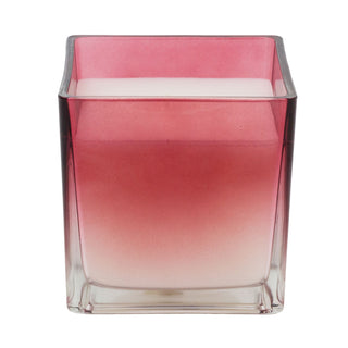 Square Glass Scented Candle, 10cm Pomegranate & Cassis Fragrance Red Ombre Glass