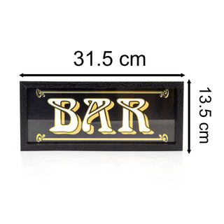 Wooden Black & Gold Art Deco Bar Sign | Vintage Style Drinks Bar Plaque Wall Art