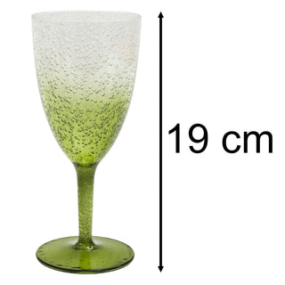 Green Bubbles Plastic Wine Glass Reusable Wine Glass Goblet Garden Picnic 400ml