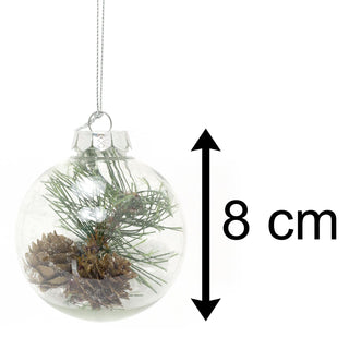 8cm Pine Cone And Berry Christmas Bauble | Snow Christmas Ball Tree Decorations | Xmas Bauble Christmas Decor - Design Varies One Supplied