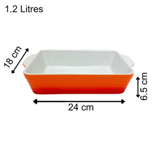 Medium Orange Ombre Stoneware Baking Dish, 24x18x6.5cm Casserole Dish - 1.2L
