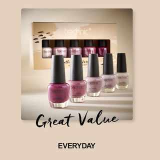 Matte Nail Varnish 5 Piece Gift Set | 5 Vegan Nail Polish Nude Nail Varnishes