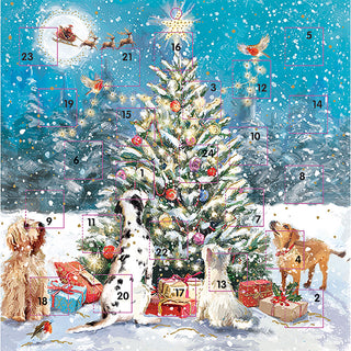 Around the Tree Christmas Advent Calendar, 23cm Dogs & Christmas Tree