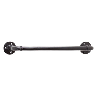 34cm Black Iron Bathroom Water Pipe Towel Rail | Wall Mounted Towel Bar Towel Holder | Industrial Pipe Towel Rack Bathroom Accessories