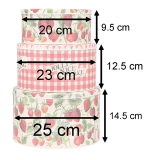 Emma Bridgewater Strawberries Set Of 3 Cake Tins | Nesting Cake Storage Tins