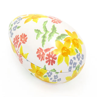 Emma Bridgewater - Wild Daffodil Egg-Shaped Tin | Large Tin Egg - Easter Gifts