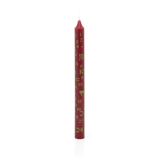 Traditional Christmas Advent Calendar Dinner Candle - Red Advent Candle