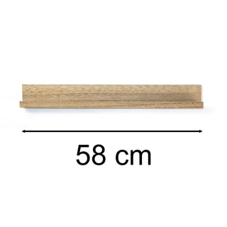 Natural Wall Shelf | Floating Spice Rack Ornament & Photo Display Shelf - 58cm