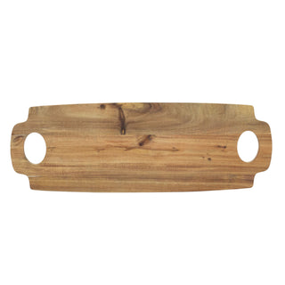 Acacia Serving Board with Legs, 58cm Raised Wooden Serving Platter with Handles