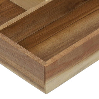 Acacia Wood Drawer Organiser | 4 - Compartment Storage for Home & Office – 30x20cm