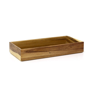 Acacia Wood Rectangular Organiser | Stackable Storage Tray for Drawers 23.5x15cm