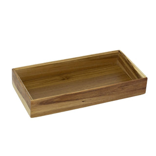 Acacia Wood Rectangular Organiser | Stackable Storage Tray for Drawers 23.5x15cm
