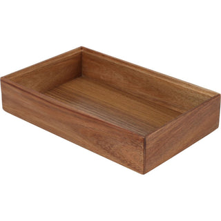 Acacia Wood Rectangular Organiser | Stackable Storage Tray for Drawers 23.5x15cm