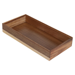 Acacia Wood Stackable Organiser Box | Tray for Desk, Kitchen & More - 30x15cm