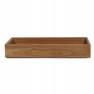 Acacia Wood Stackable Organiser Box | Tray for Desk, Kitchen & More - 30x15cm
