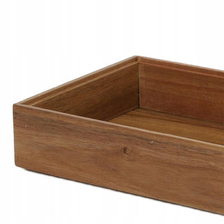 Acacia Wood Stackable Organiser Box | Tray for Desk, Kitchen & More - 30x15cm