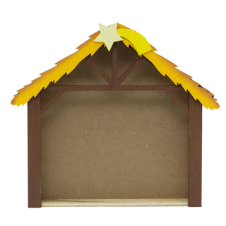 Wooden Nativity Scene with Mini Figures & Stable | Christmas Nativity Set