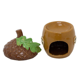Acorn House Wax Melt Burner | 15cm Ceramic Woodland Acorn Tealight Oil Diffuser