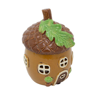 Acorn House Wax Melt Burner | 15cm Ceramic Woodland Acorn Tealight Oil Diffuser