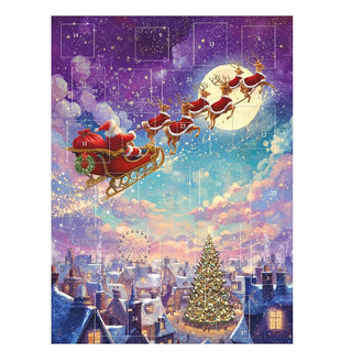Over the Rooftops Christmas Advent Calendar, Santa's Flying Sleigh Scene