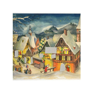 Small Village in Winter Freestanding Traditional Christmas Paper Advent Calendar
