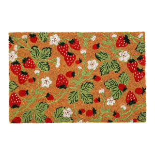 Strawberry Coir Doormat | Summer Fruit Design Non-Slip Outdoor Door Mat 40x60cm