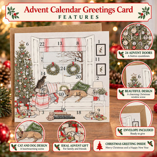 Waiting for Father Christmas Advent Calendar Greetings Card, 16cm Square