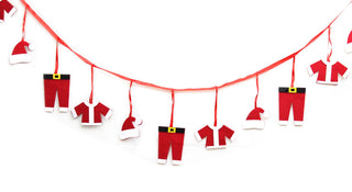 Father Christmas Santa Clothes Line Bunting Garland Banner Xmas Decoration