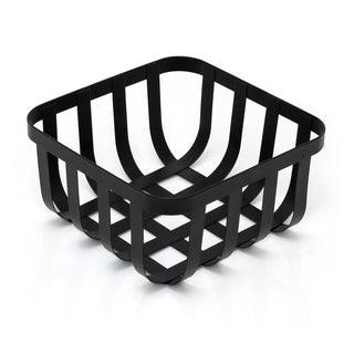 Modern Square Black Metal Fruit Bowl | Kitchen Fruit & Vegetables Storage Basket