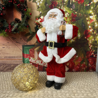 45cm Traditional Father Christmas Figure | Standing Santa Claus Ornament | Santa Figurine Father Christmas Decorations Indoor