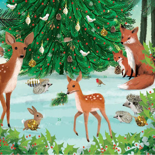 Christmas Advent Calendar Heart Of The Forest | Animal Advent Calendar Traditional Advent Calendar | Christmas Tree Picture Advent Calendar Paper Advent Calendar