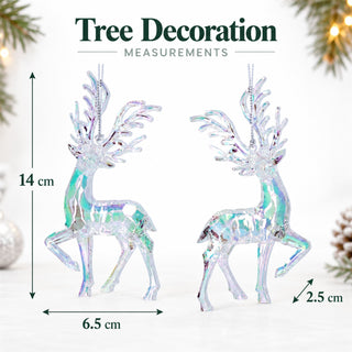 Iridescent Reindeer Hanging Christmas Tree Decoration, Gisela Graham 14cm