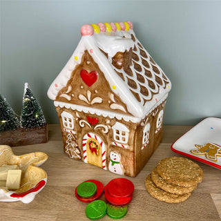 Medium Christmas Gingerbread Biscuit Barrel | Gingerbread House Cookie Jar
