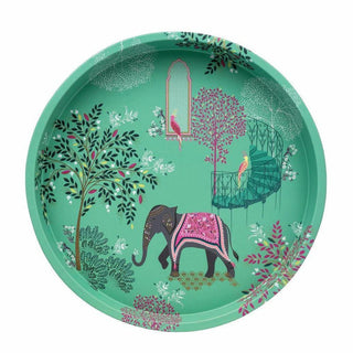 Sara Miller - India Elephant's Oasis Deep Well Tray Kitchen Serving Tray - 30cm