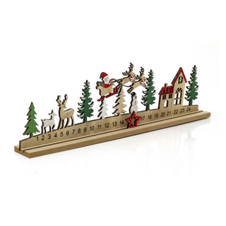 Santa Sleigh Wooden Christmas Advent Calendar | 24-Day Santa Advent Calendar